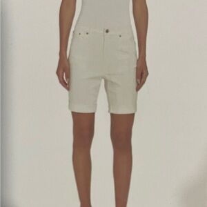 DKNY White Bermuda Shorts Classic Cotton Blend